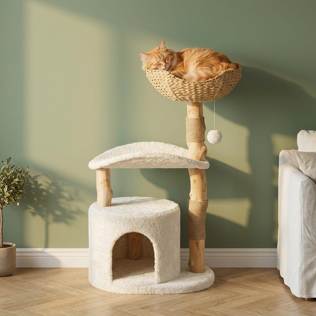 Arbre a chat bois avec branche
