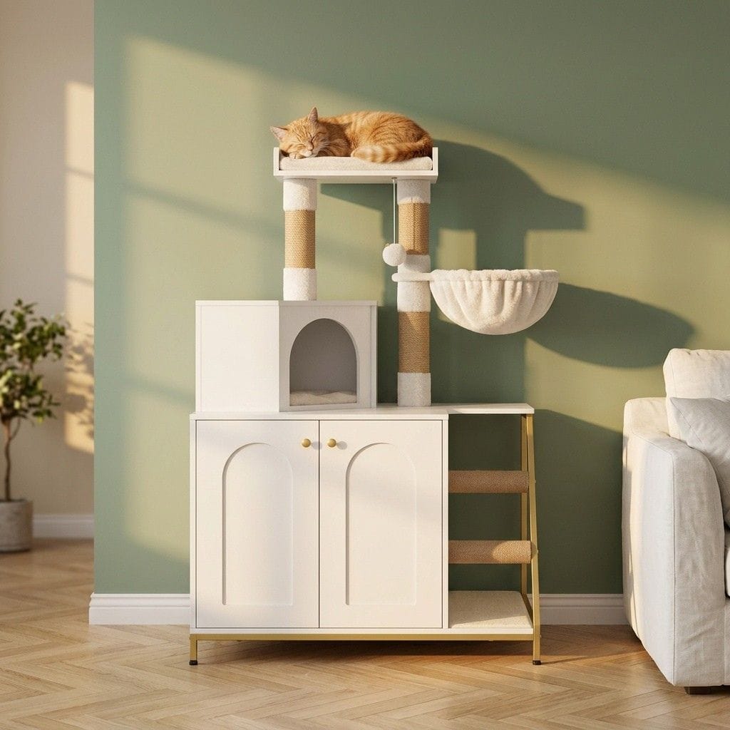Arbre a chat caisse en bois