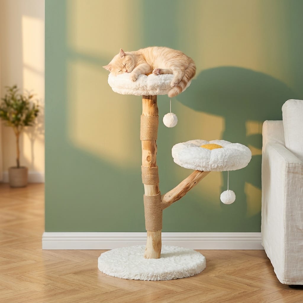 Arbre a chat en bois flotté