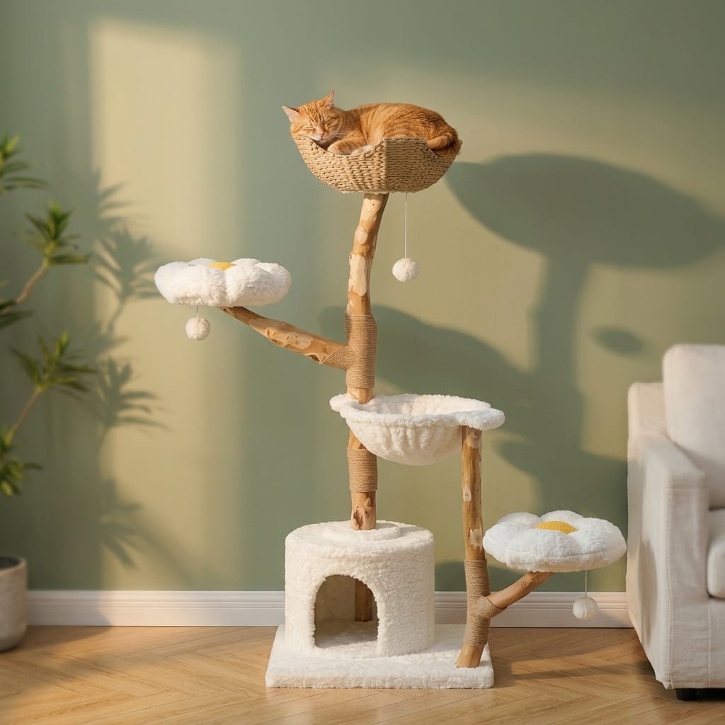 Arbre a chat maine coon bois flotté