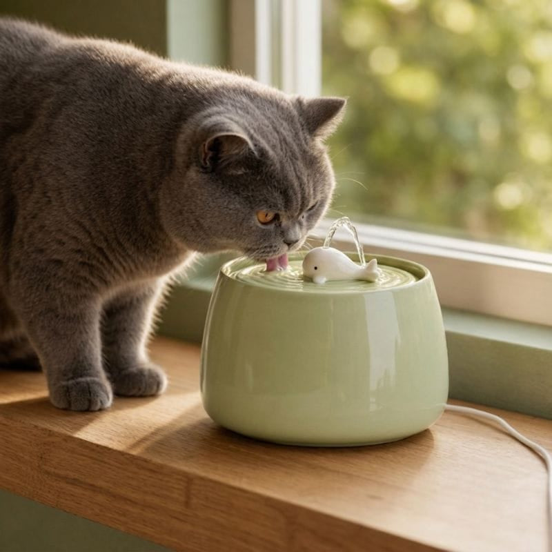 Fontaine à eau pour chat ultra silencieuse céramique — Shimi Chez Neko