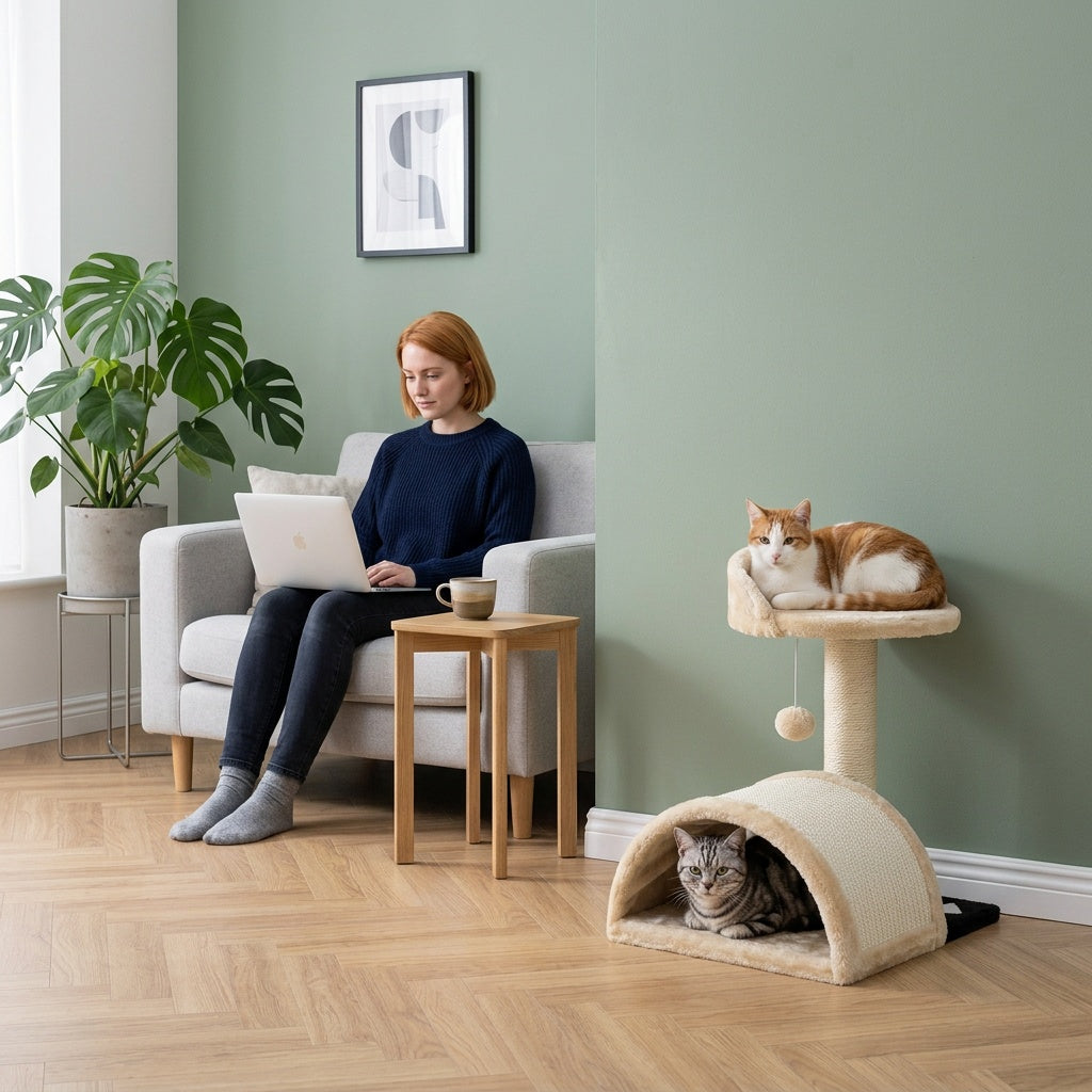 Arbre à chat beige 1 pied — Ichi