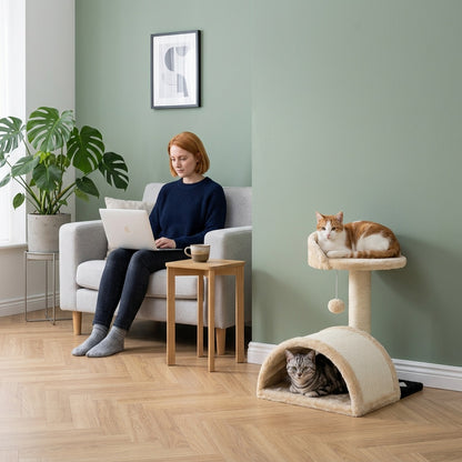 Arbre à chat beige 1 pied — Ichi