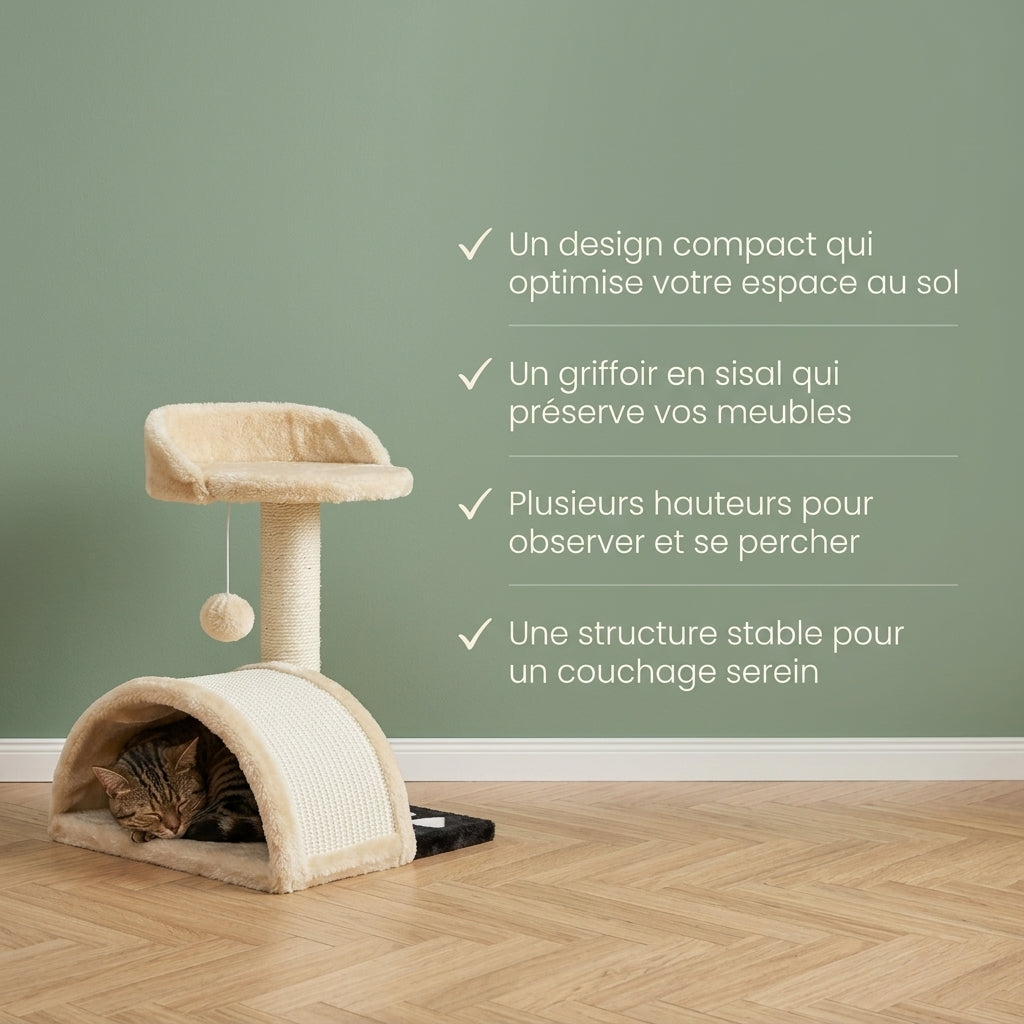 Arbre à chat beige 1 pied — Ichi