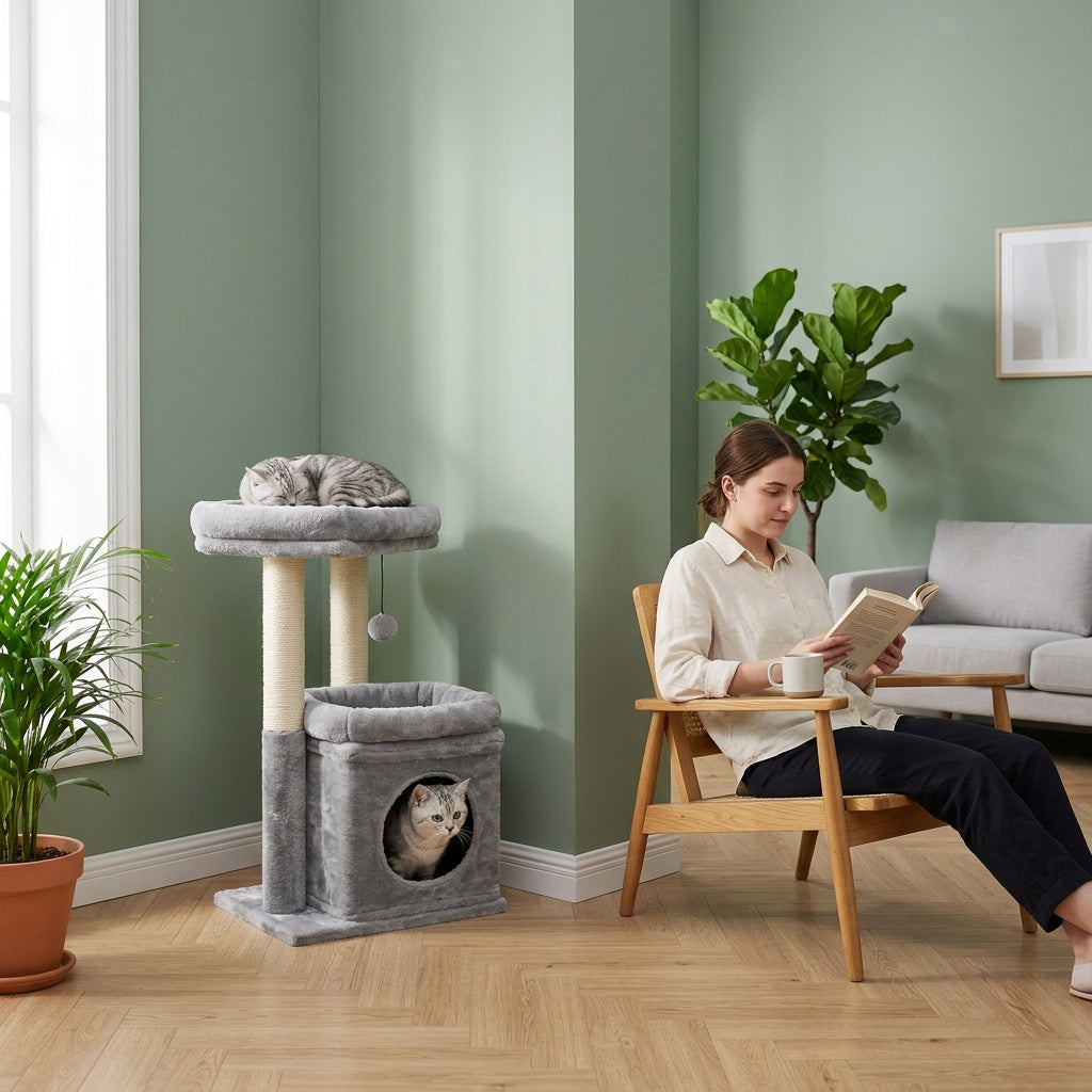 Arbre à chat design gris — Niku