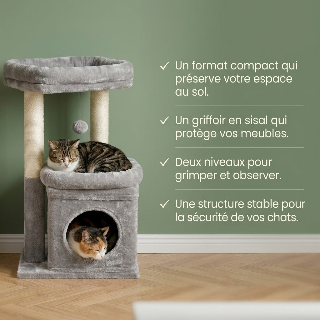 Arbre à chat design gris — Niku