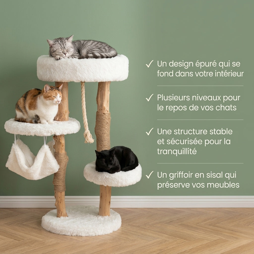 Arbre à chat en bois flottant — Kasen