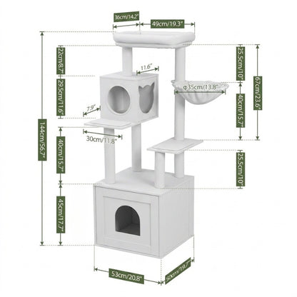 Arbre à chat bois blanc — Shira