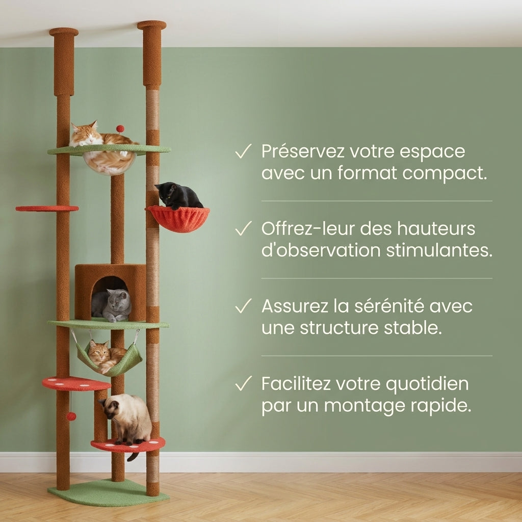 Arbre à chat plancher au plafond — Ishi