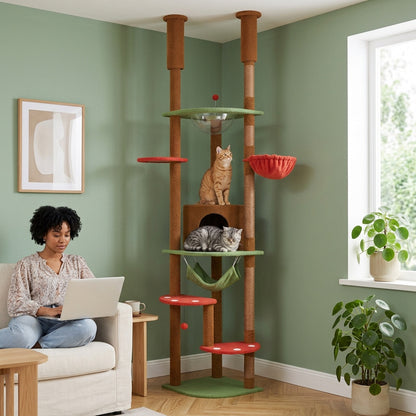 Arbre à chat plancher au plafond — Ishi