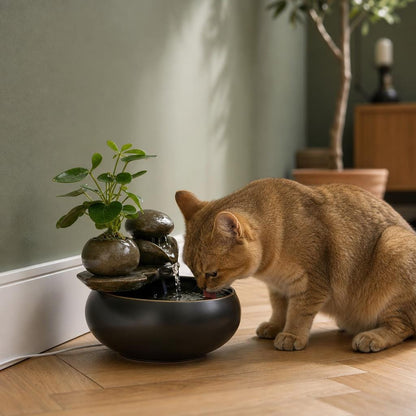 Fontaine à eau chat céramique sans filtre — Tsuki Chez Neko