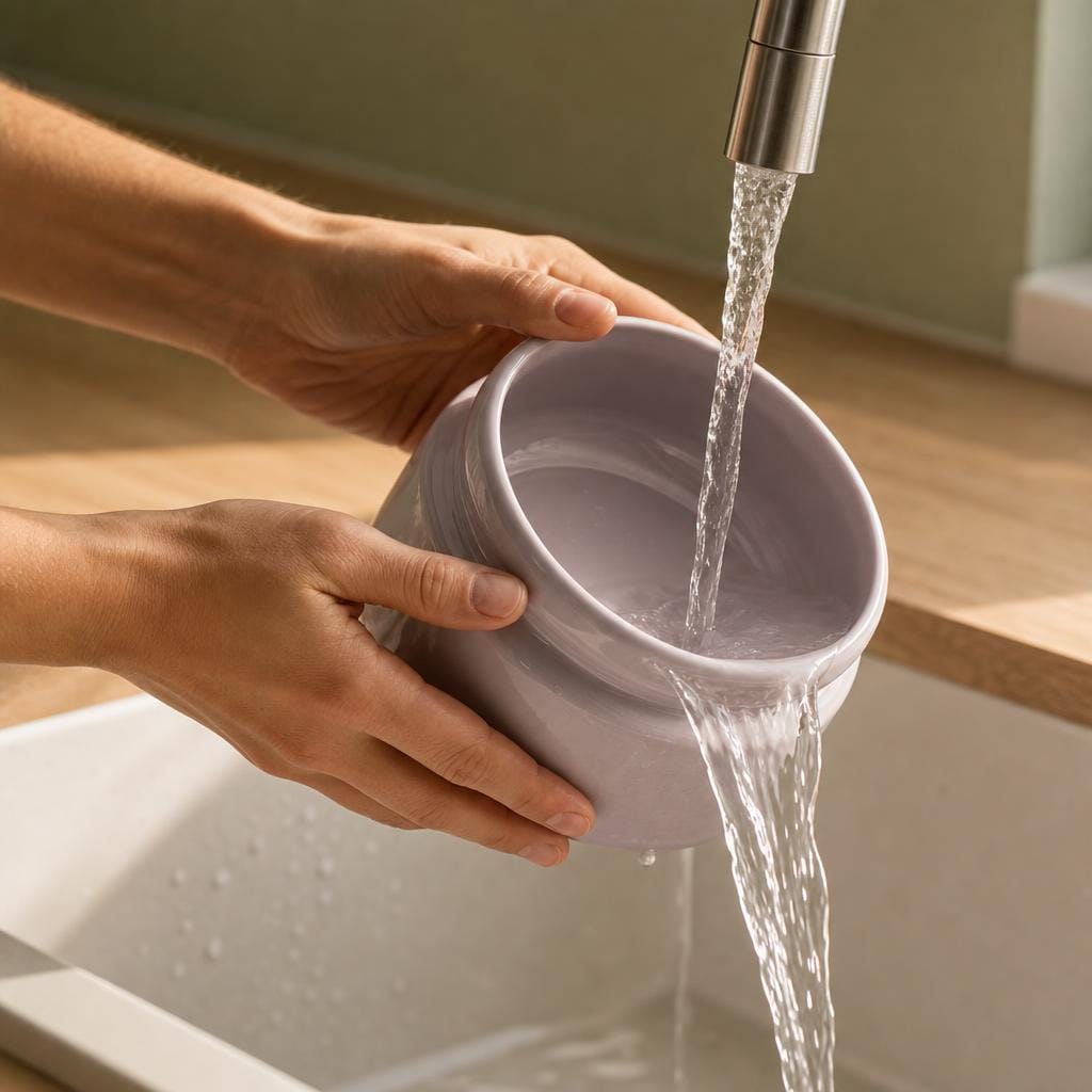 Fontaine à eau chat céramique silencieuse — Oto Chez Neko