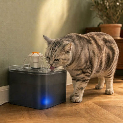 Fontaine à eau chat fleur — Fuchi Chez Neko