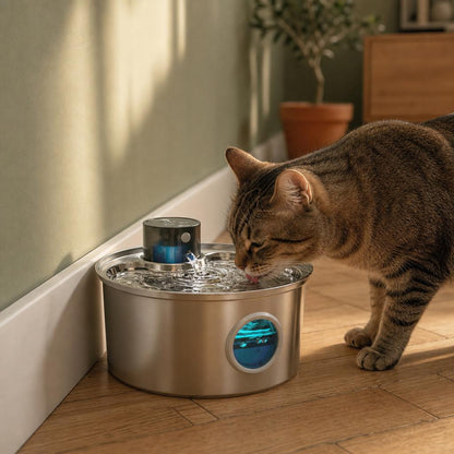 Fontaine à eau chat inox sans fil — Suika