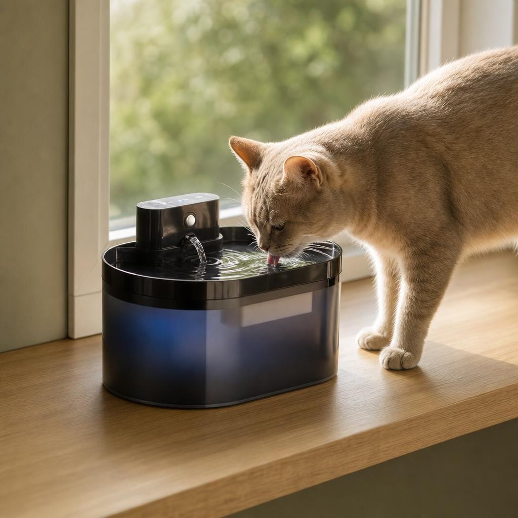 Fontaine a eau chat sans fil avec capteur de mouvement — Numa Chez Neko