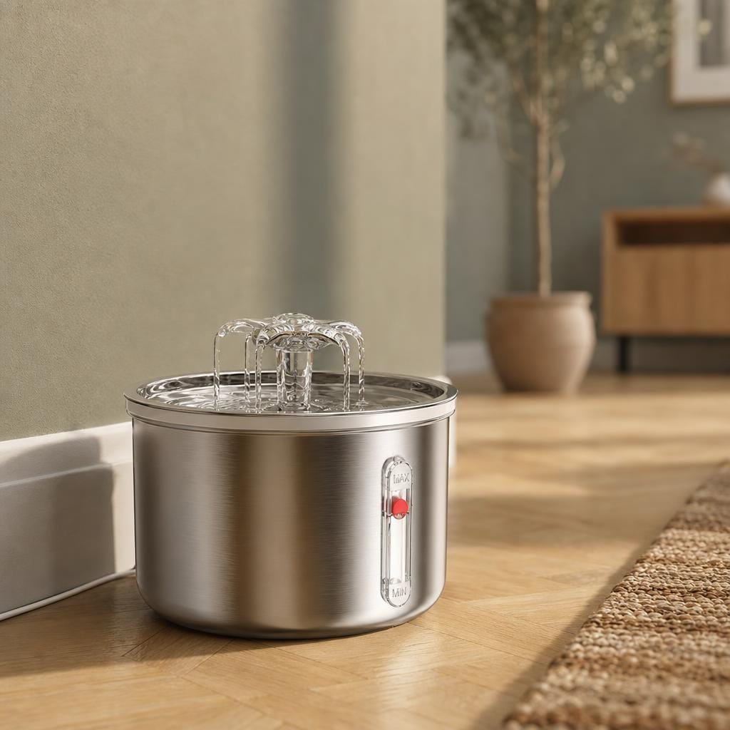 Fontaine a eau pour chat cascade en inox — Yodo Chez Neko