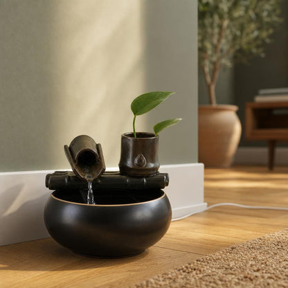 Fontaine chat céramique sans filtre — Sasa Chez Neko