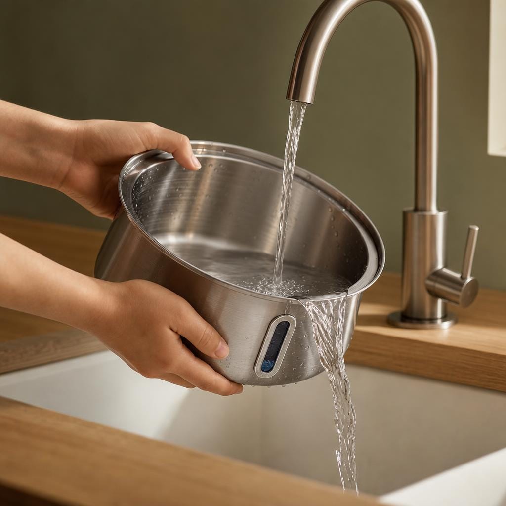 Fontaine chat inox — Hama Chez Neko
