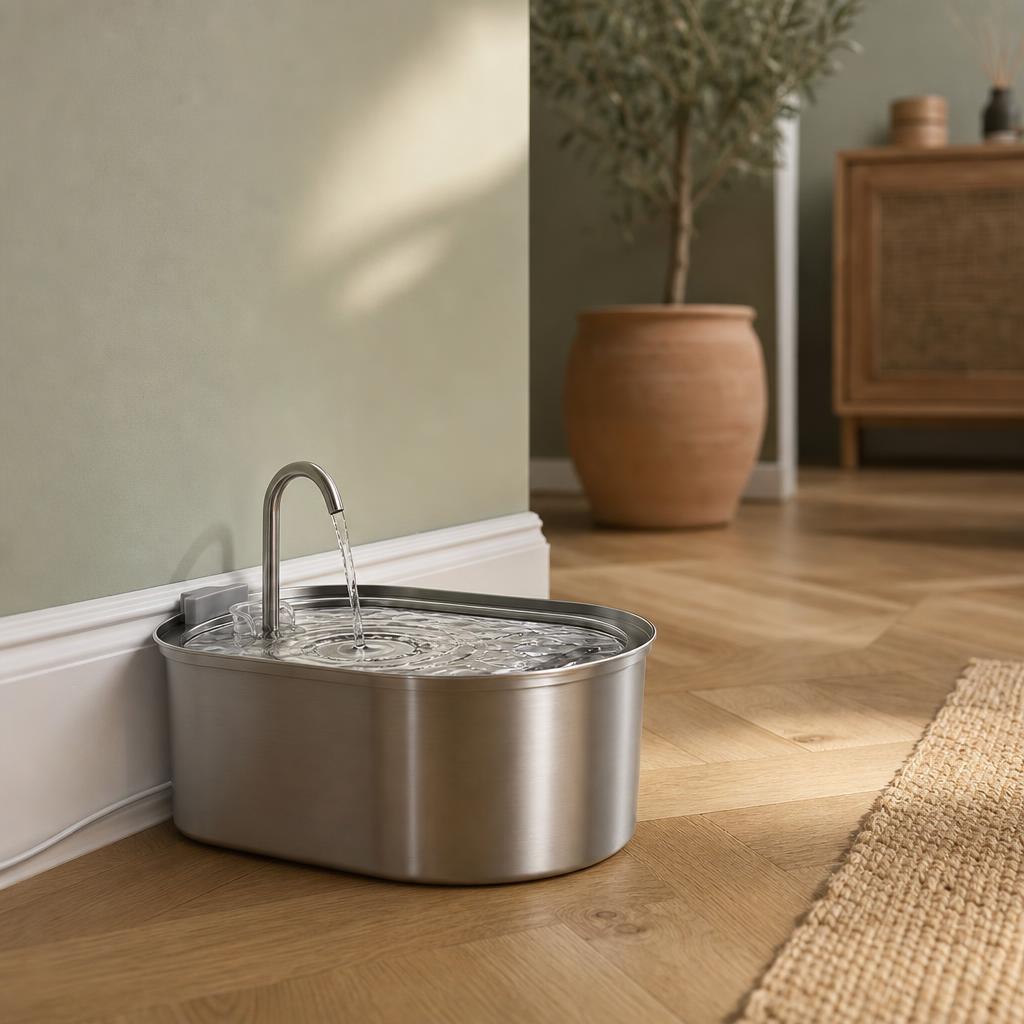 Fontaine eau chat inox silencieuse — Ryuu