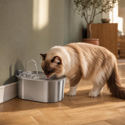 Fontaine eau chat inox silencieuse — Ryuu