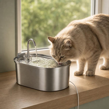 Fontaine eau chat inox silencieuse — Ryuu