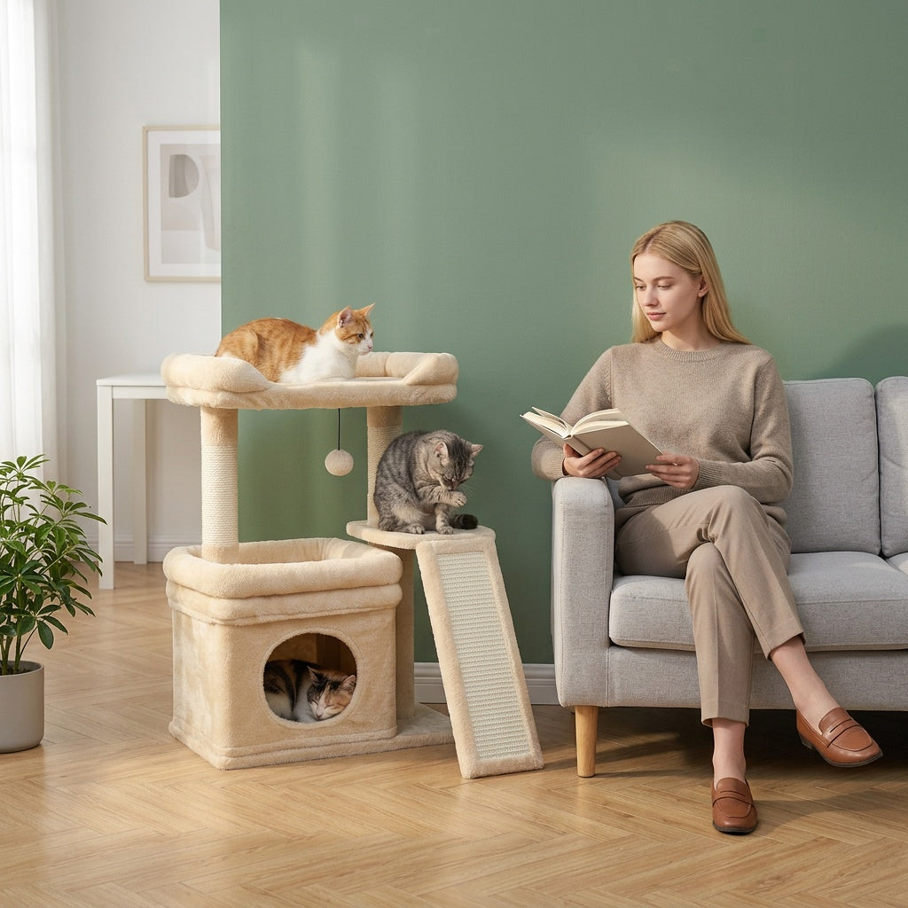 Petit arbre à chat avec coussin — Fuwa