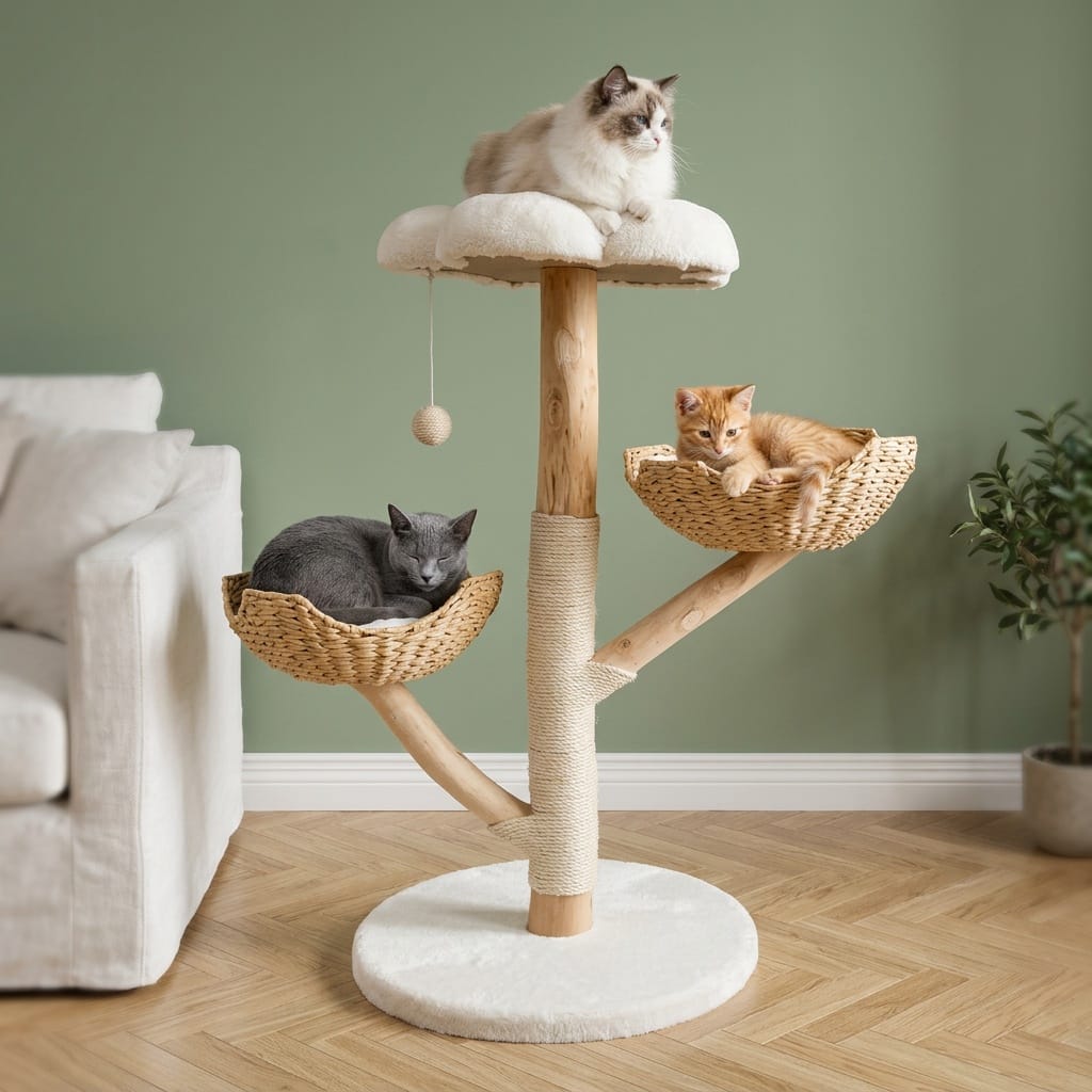 Arbre a chat avec bois flotté