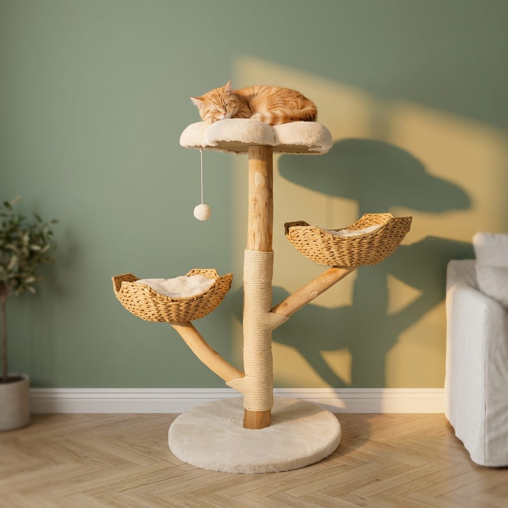 Arbre a chat avec bois flotté