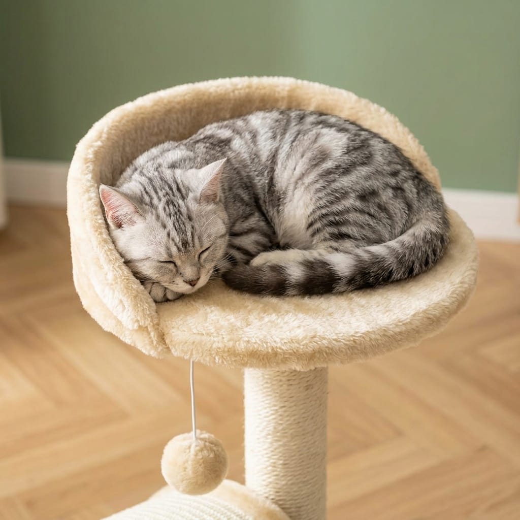 Arbre a chat beige 1 pied