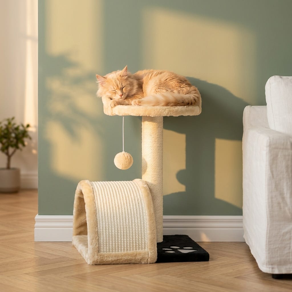 Arbre a chat beige 1 pied