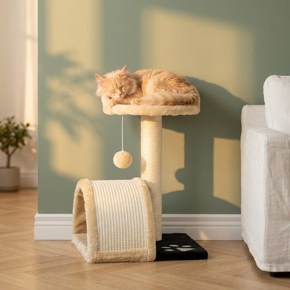 Arbre a chat beige 1 pied