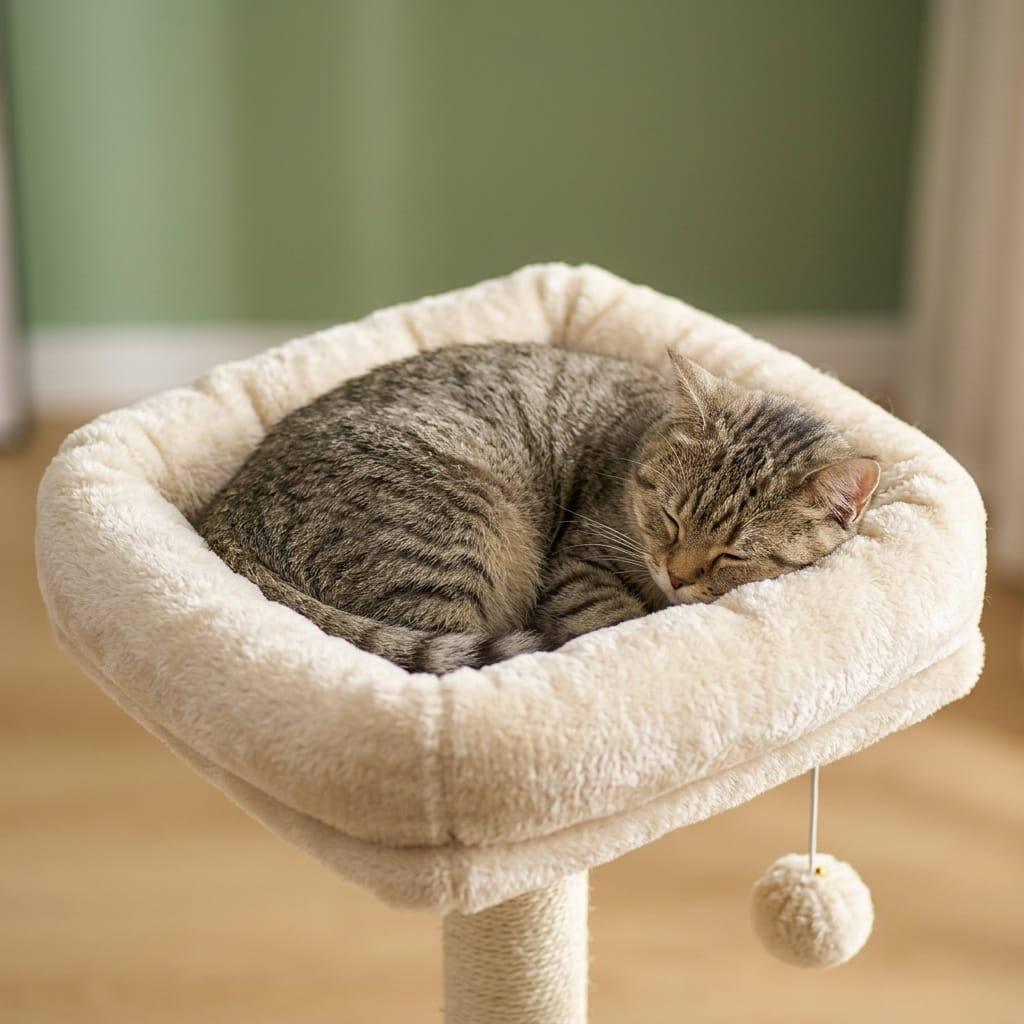 Arbre a chat beige bois