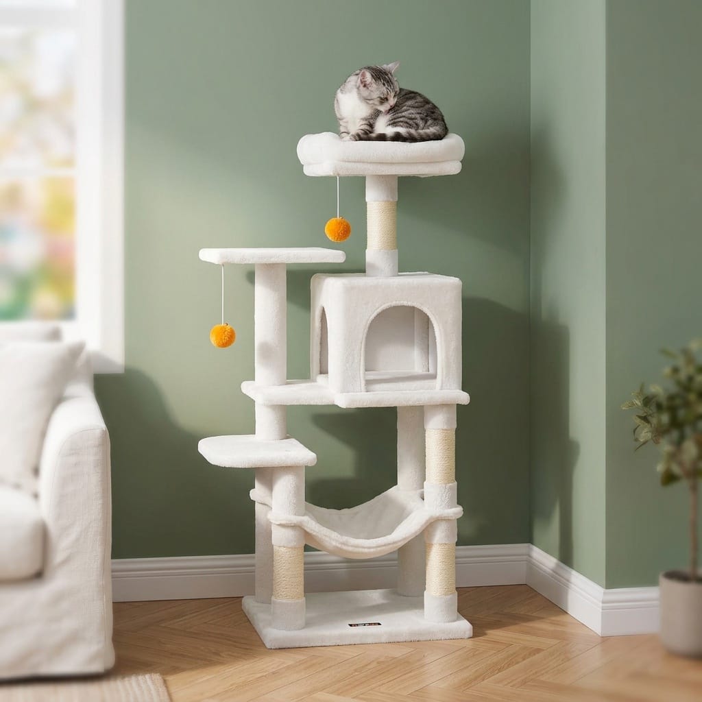 Arbre a chat blanc design