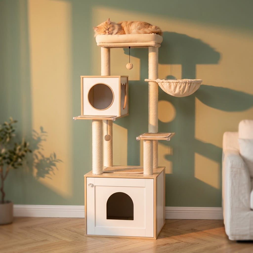 Arbre a chat bois blanc