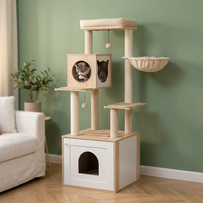 Arbre a chat bois blanc