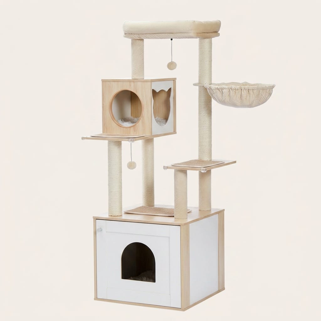 Arbre a chat bois blanc