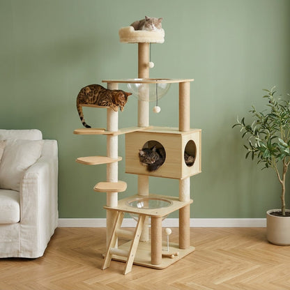Arbre a chat bois naturel