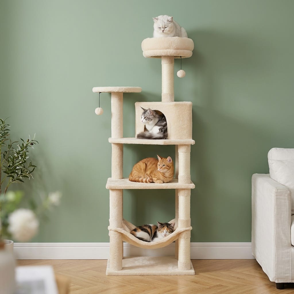 Arbre a chat bonne qualité beige