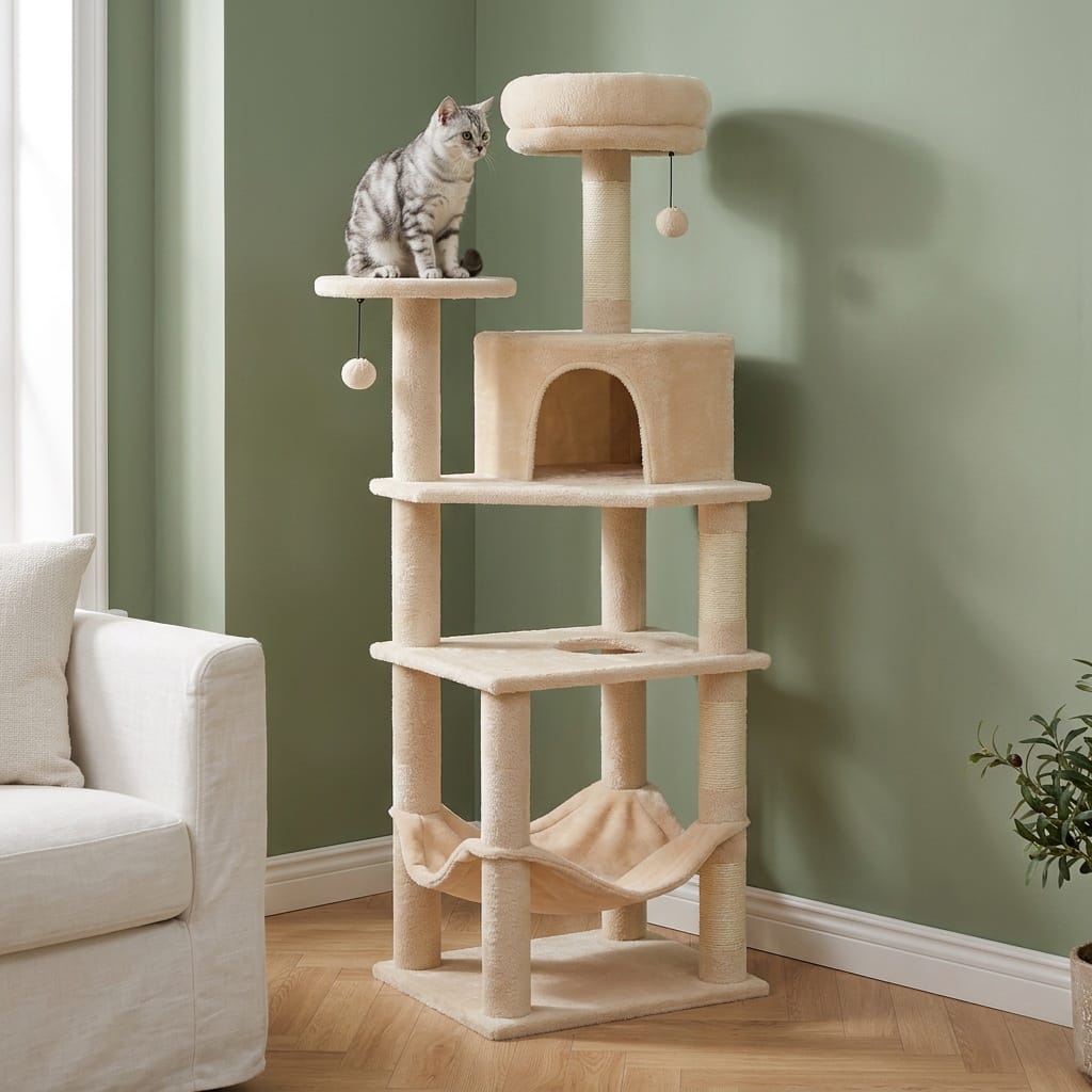 Arbre a chat bonne qualité beige
