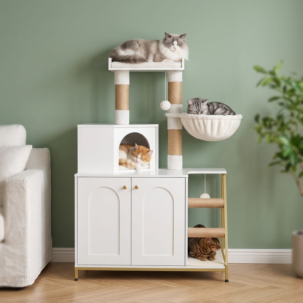Arbre a chat caisse en bois