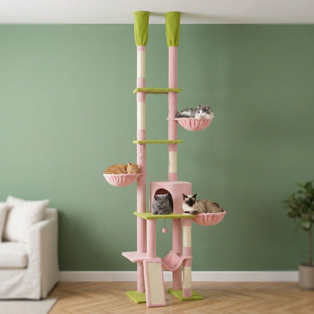 Arbre a chat colonne fixation plafond
