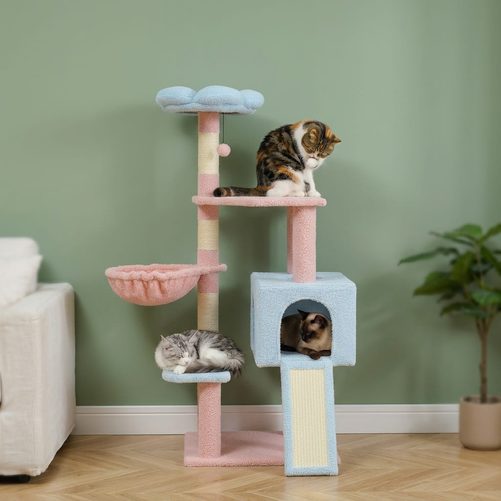 Arbre a chat design fleur