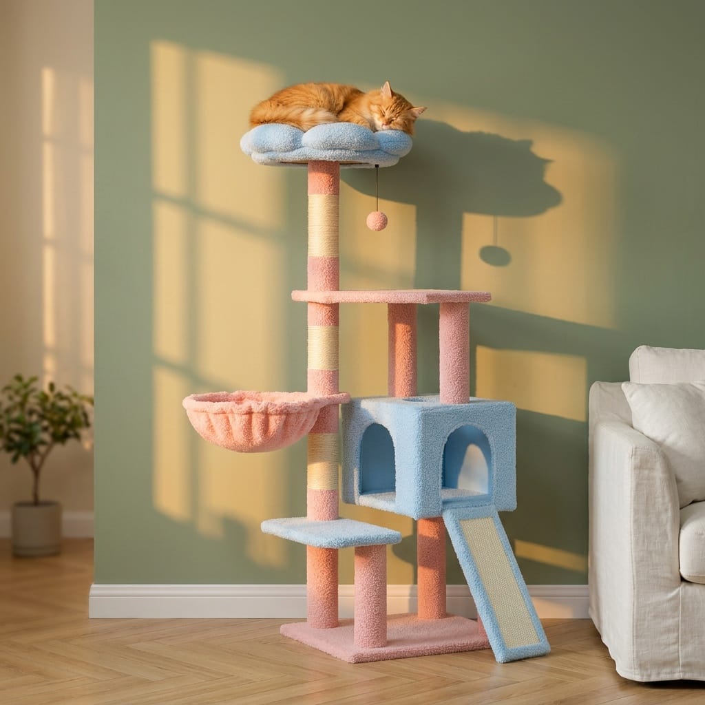 Arbre a chat design fleur
