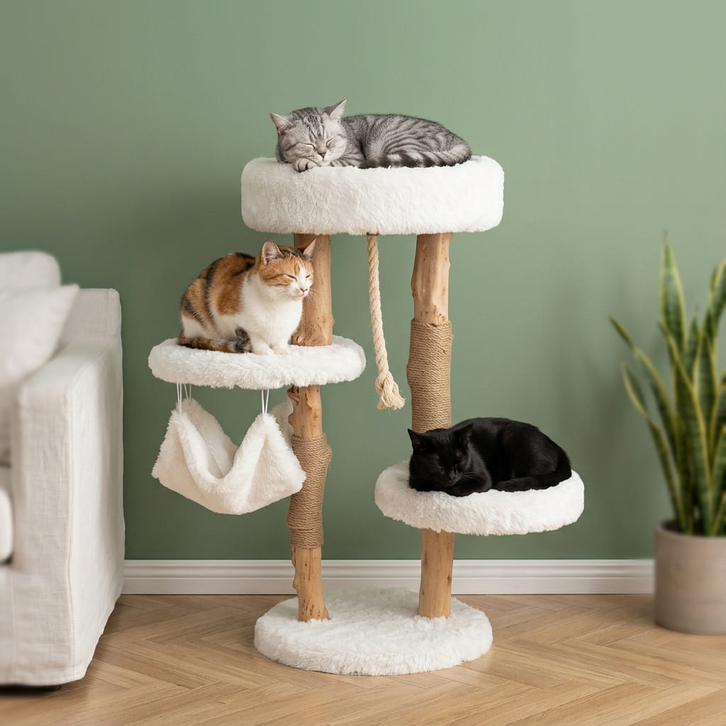 Arbre a chat en bois flottant