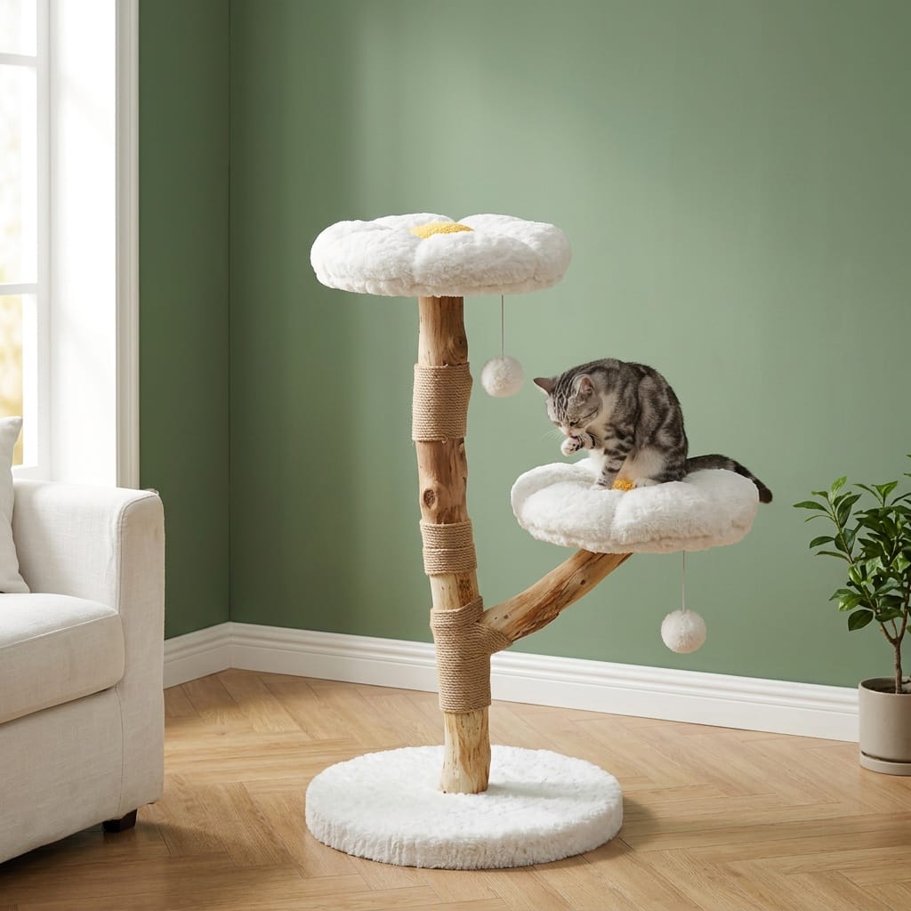 Arbre a chat en bois flotté