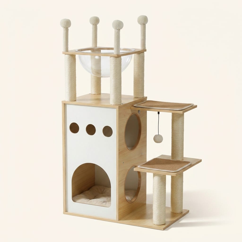 Arbre a chat en bois naturel