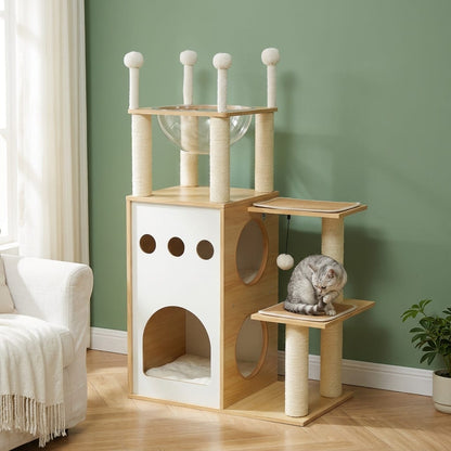 Arbre a chat en bois naturel