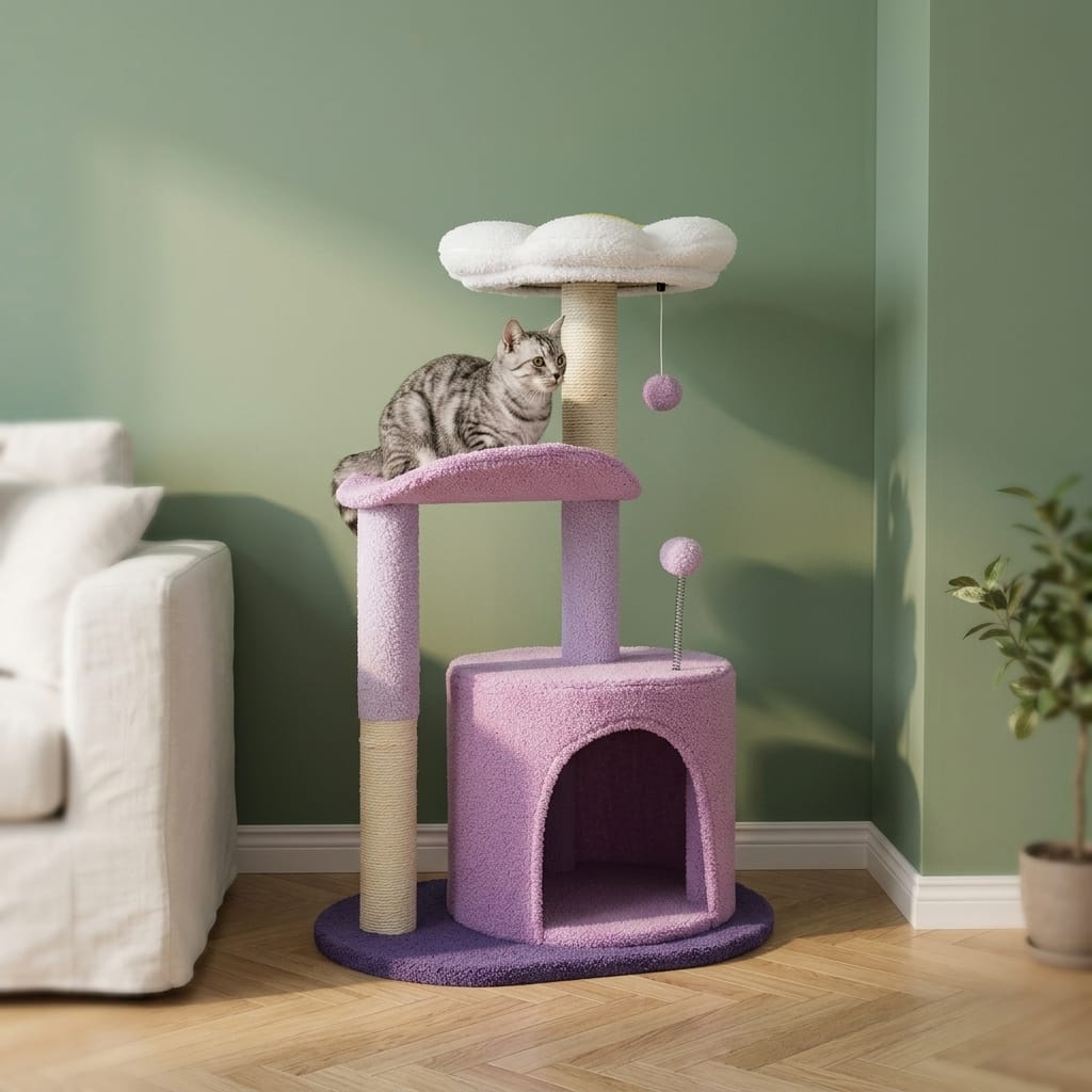 Arbre a chat fleur blanc