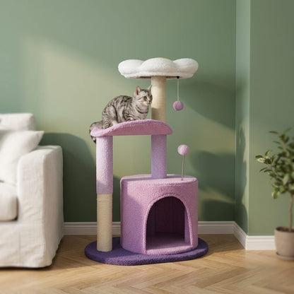 Arbre a chat fleur blanc