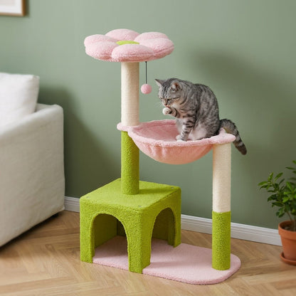 Arbre a chat fleur rose